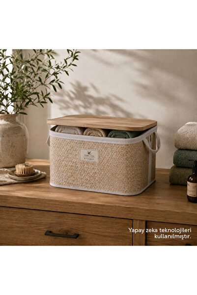 Penelope Baskia Box with Lid Natural 36X26X22.5 cm
