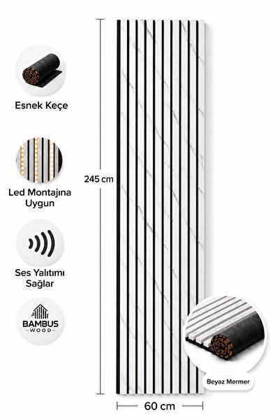 Bambus Dekoratif Çıtalı MDF Akustik Duvar Paneli Akustik Ahşap Duvar Kaplama ...
