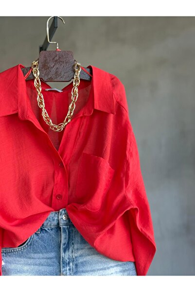 By Pakize Premium Düşük Omuzlu Oversize Gömlek