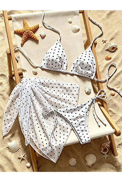 nuriçgiyim Dot Summer Bikini Pareo Set