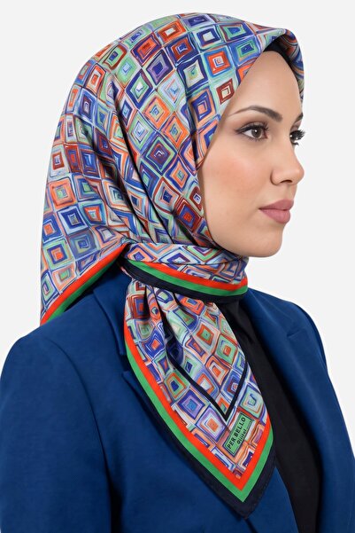 hadiora Women's Navy Blue Green Geometric Patterned Stitched Writing Cotton C...