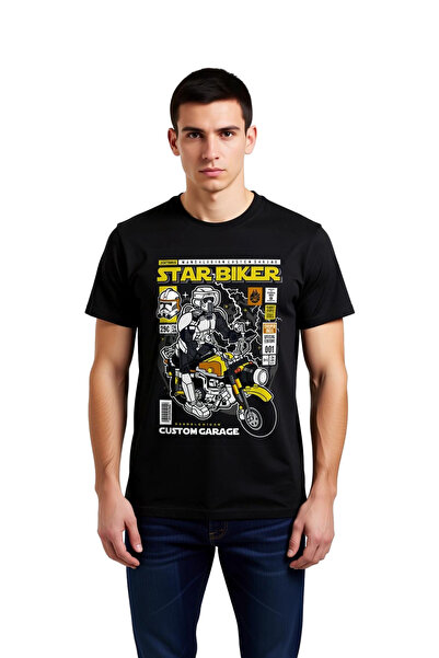 PayBuy Men's Motorcycle Themed Graphic Printed Relaxed Fit Short Sleeve Crew ...