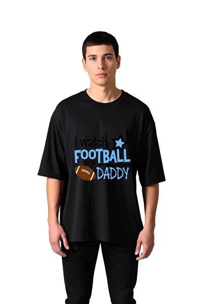 PayBuy Tricou supradimensionat pentru bărbați, cu imprimeu de fotbal, cu text...