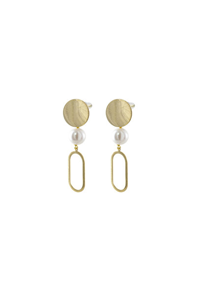 Loisir Cercei lungi eleganți, placați cu aur de 18K, cu elemente geometrice ș...