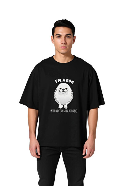PayBuy Men's Oversize Graphic Printed T-Shirt Funny Dog Egg Design Retro Styl...