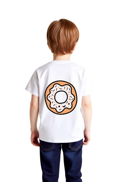 PayBuy Children's T-Shirt Cute Donut Character Printed Relaxed Fit Short Slee...