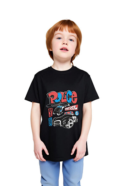 PayBuy Children's Police Patrol Graphic Printed Short Sleeve Round Neck T-Shi...