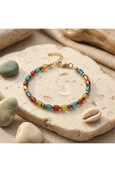 MITH SB TAKI Colorful Glass Bead Bracelet |   Handmade Hematite Detailed Brac...