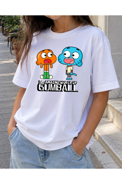 GUMBALL Baskılı Pamuklu Kısa Kollu T-Shirt tshirt tişört