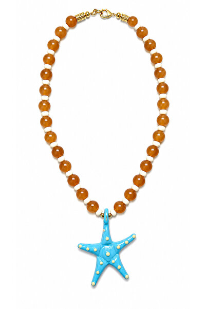 Bo Takı ve Aksesuar Murano Glass Beaded Design Necklace with Glass Tips Burcu...