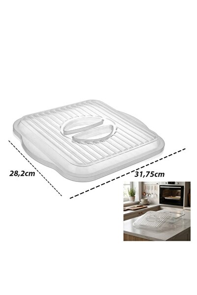 Timex TİM-138 Borcam Kapak 28CM X 31.75CM Kare Plastik Beyaz - Şeffaf Sıcak H...