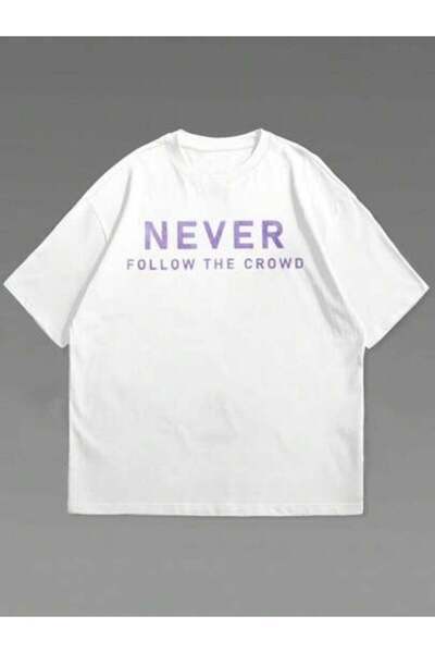 LİNA06 طقم تي شيرت صيفي كاجوال مطبوع للرجال بتصميم NEVER Follow The Crowd، تي...