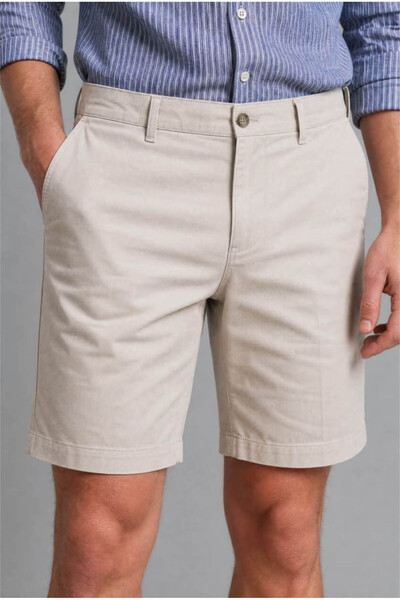 DeFacto Linen Blend Bermuda Light Gray Shorts G7557Ax26Sm
