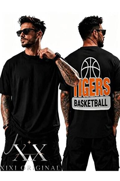25W تي شيرت رجالي برسومات كرة السلة من TIGERS، ملابس رجالية للعطلات، الرابع م...
