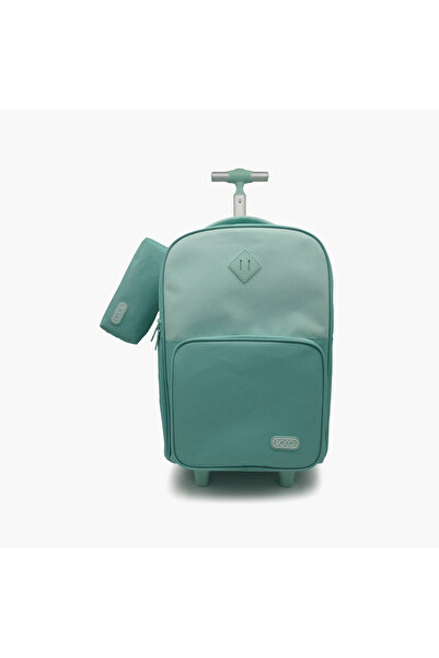 Roco Plain 2-Piece School Trolley Bag Set for Boys 5-8 Yrs with Pencil Case -...