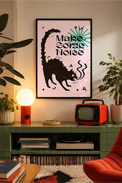 Make Some Noise Kedi Poster | Modern Tipografi Posteri