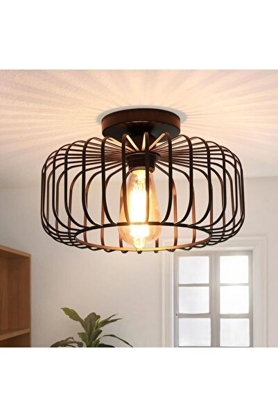 STARSTAR Black round metal E27 ceiling light.