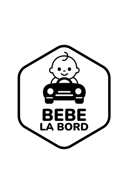 GAVIO Autocolant auto Bebeluș la bord, 16 cm - Little Car, Negru