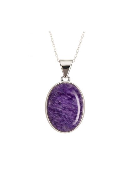 craftmystic Colier Argint 925 cu Charoite Ovala - Transformare Spirituala si ...
