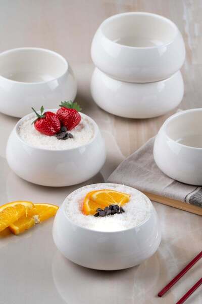 ÇELİKAY Allegri 6-Piece Porcelain Serving Bowl 8 cm