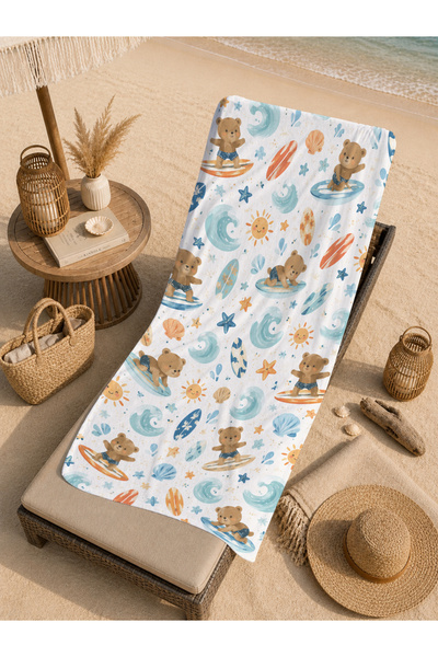 Evmila Colorful Octopus Seahorse Star Ocean Patterned 70X150 Beach Towel - Co...