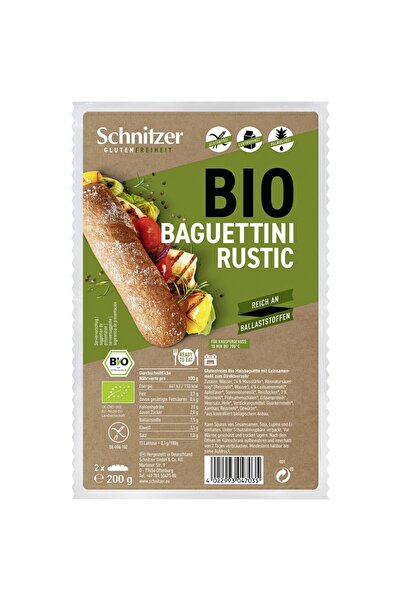 Schnitzer Baguettini Rustici, 2 bucăți, bio, fără gluten, 200g