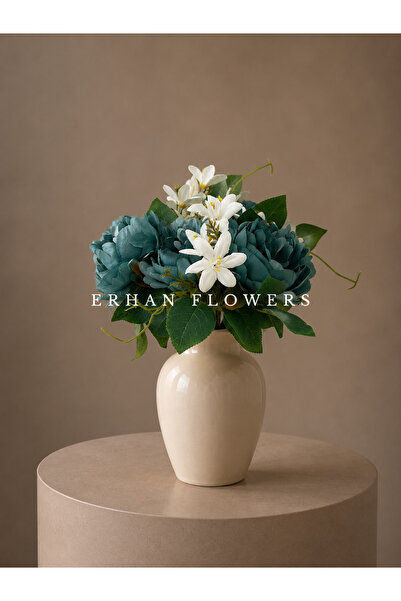 ERHAN FLOWERS YAPAY MİNELİ MAVİ ŞAKAYIK 45CM (SAKSISIZ)