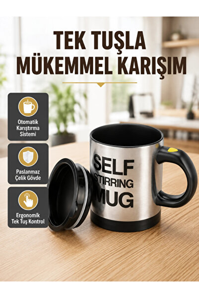 shopwave Smart Self-Stirring Thermal Mug – Stainless Steel