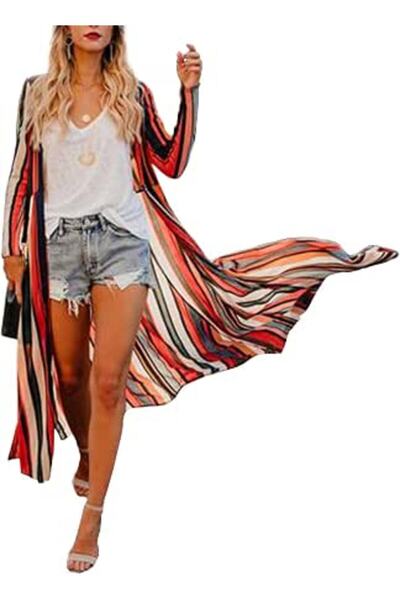 GENERAL MayBuy Women's Summer Long Flowy Kimono Cardigans Boho Chiffon Floral...