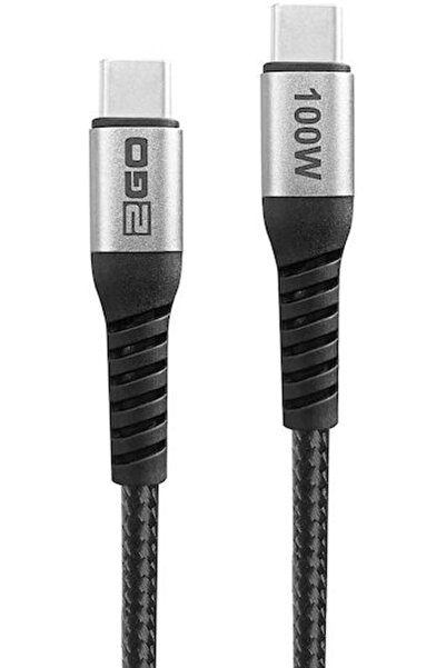 2go Καλώδιο USB 2.0 USB-C αρσενικό - USB-C 100W Μαύρο 1.2μ (797510)