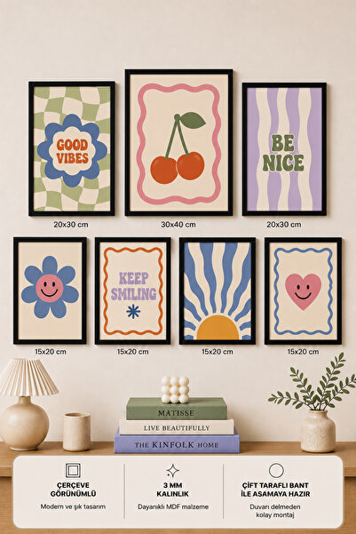 UNT 7-Piece Frame-Looking Modern Painting Set |   Retro & Pop Art |   Motivat...