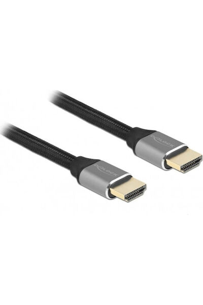 DELOCK Πλεγμένο καλώδιο HDMI αρσενικό - HDMI αρσενικό 3μ Γκρι Κωδικός: 83997