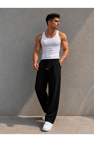 Viskon Keten Baggy Pantolon