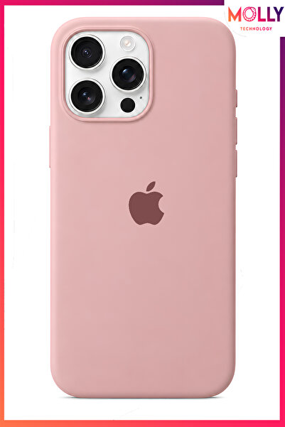 Molly iPhone 15 PRO MAX İçin Kum Pembesi Lansman Soft İçi Kadife Silikon Kılıf