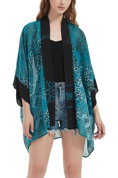 Maxfort Women's Loose Print Sheer Chiffon Kimono Beach Swim Cover up Cardigan...