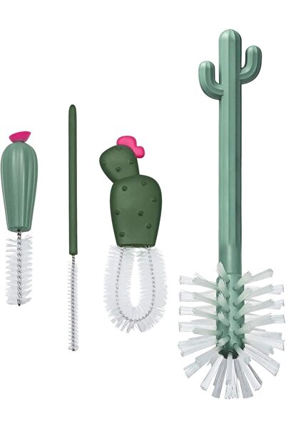 Boon Cacti Bottle Cleaning Brush Replacement Set, 4-Piece, Green