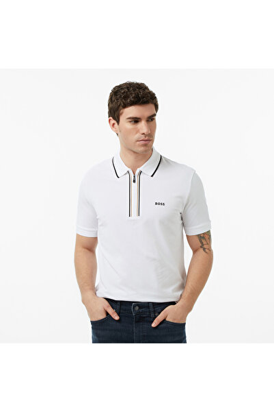 BOSS BEYAZ LOGOLU ERKEK POLO T-SHIRT