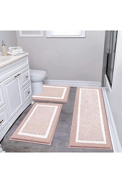 Pauwer Bathroom Rugs Sets 3 Piece Bathroom Shower Rugs with U-Shaped Contour ...