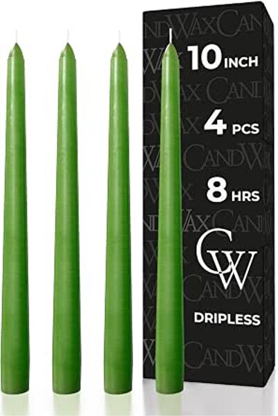 GENERAL CANDWAX 8 inch Taper Candles Set of 4 - Dinner Candles Dripless - Tal...