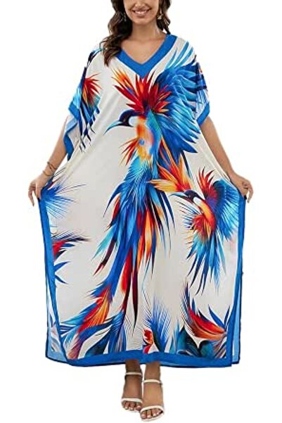 GENERAL Women's Summer Long Beach Dress Kimono Maxi Kaftan Cover ups