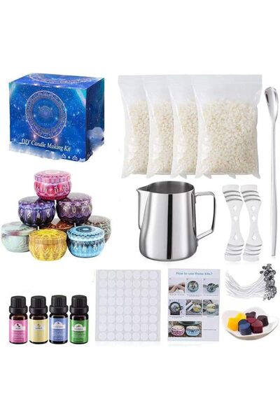 Beauenty أدوات صنع الشموع المعطرة، طقم صنع الشموع يدويًا مع كوب شمع وزيوت عطر...