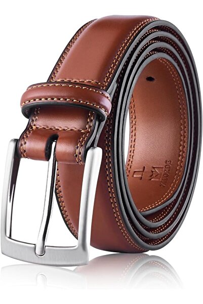GENERAL MILORDE Men's Genuine Leather Dress Belt, Handmade, 100% Cow Leather,...