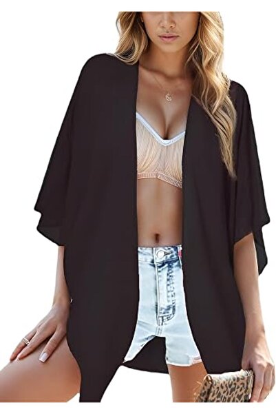 Moss Rose Women's Beach Kimono Coverup Sheer Chiffon Cover Ups, Casual Loose ...