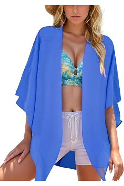 Moss Rose Women's Beach Kimono Coverup Sheer Chiffon Cover Ups, Casual Loose ...
