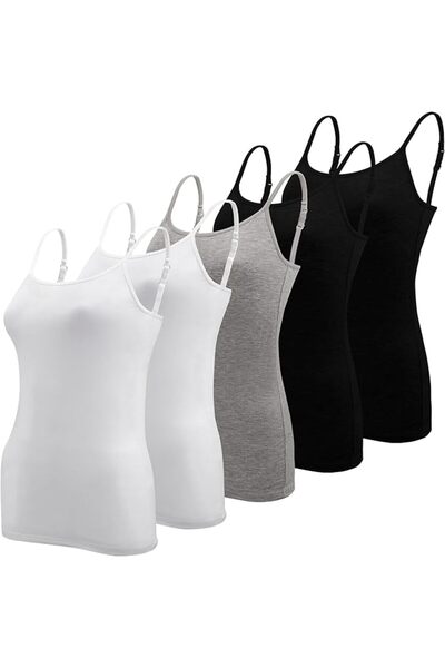 BQTQ 5 Pcs Women's Camisole Vest Tops Spaghetti Strap Undershirts Camisoles |...