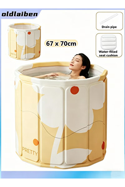oldlaiben Foldable Extra Large Portable Bathtub, Multi‑Layer Freestanding Col...