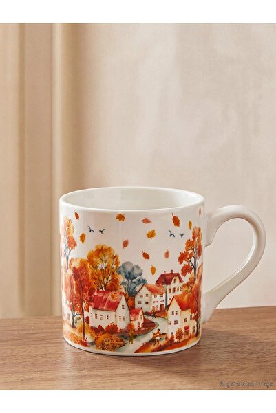 LC Waikiki Mixed Autumn Themed Printed Porcelain Mug 320 ml (W6)