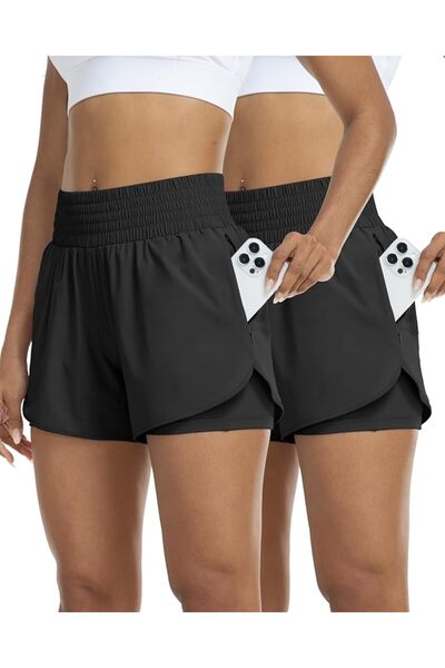 GENERAL YEZII Womens High Waist Running Shorts Athletic Workout Quick Dry Sho...