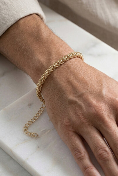 Rua Jewelry Steel Italian Knitted Bracelet 5 mm Gold Color |   Anti-Tarnish, ...