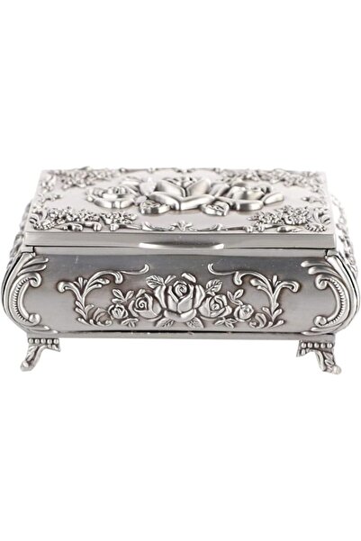 GENERAL Rectangle Vintage Jewelry Box, Durable Jewelry Box, Metal Trinket Sto...
